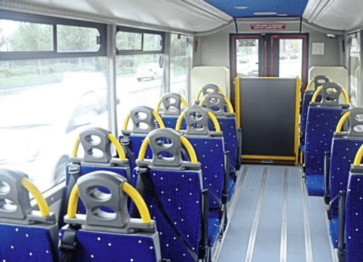 Inside of minibus